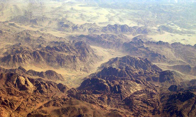 Vue aérienne de la ville de Sainte-Catherine, Sud Sinai